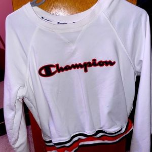 Champion White Cropped Crew Neck